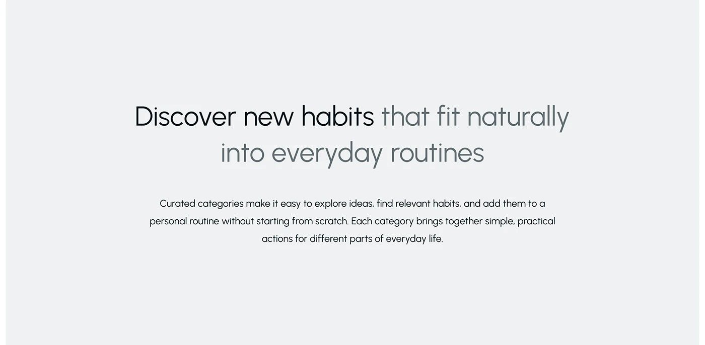 Momentum app design: Habit discovery