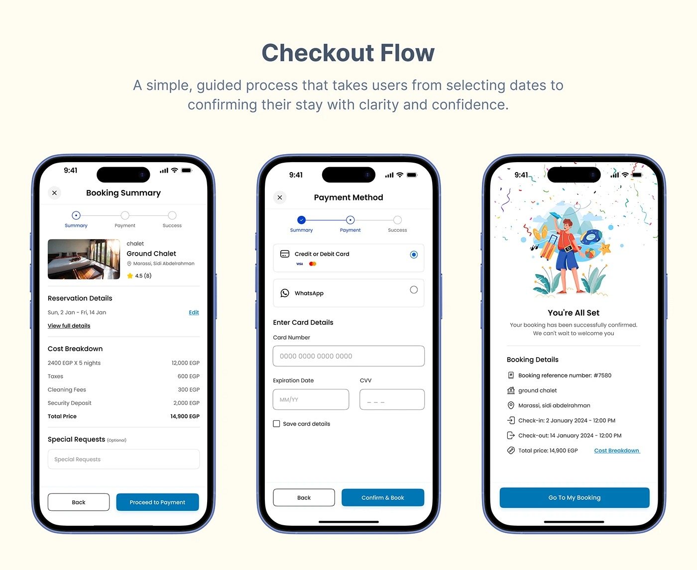 Sahil app design: Checkout flow
